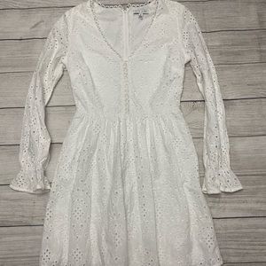 City Vibe White Lace Embroidered Fit & Flare Dress Juniors Size 5